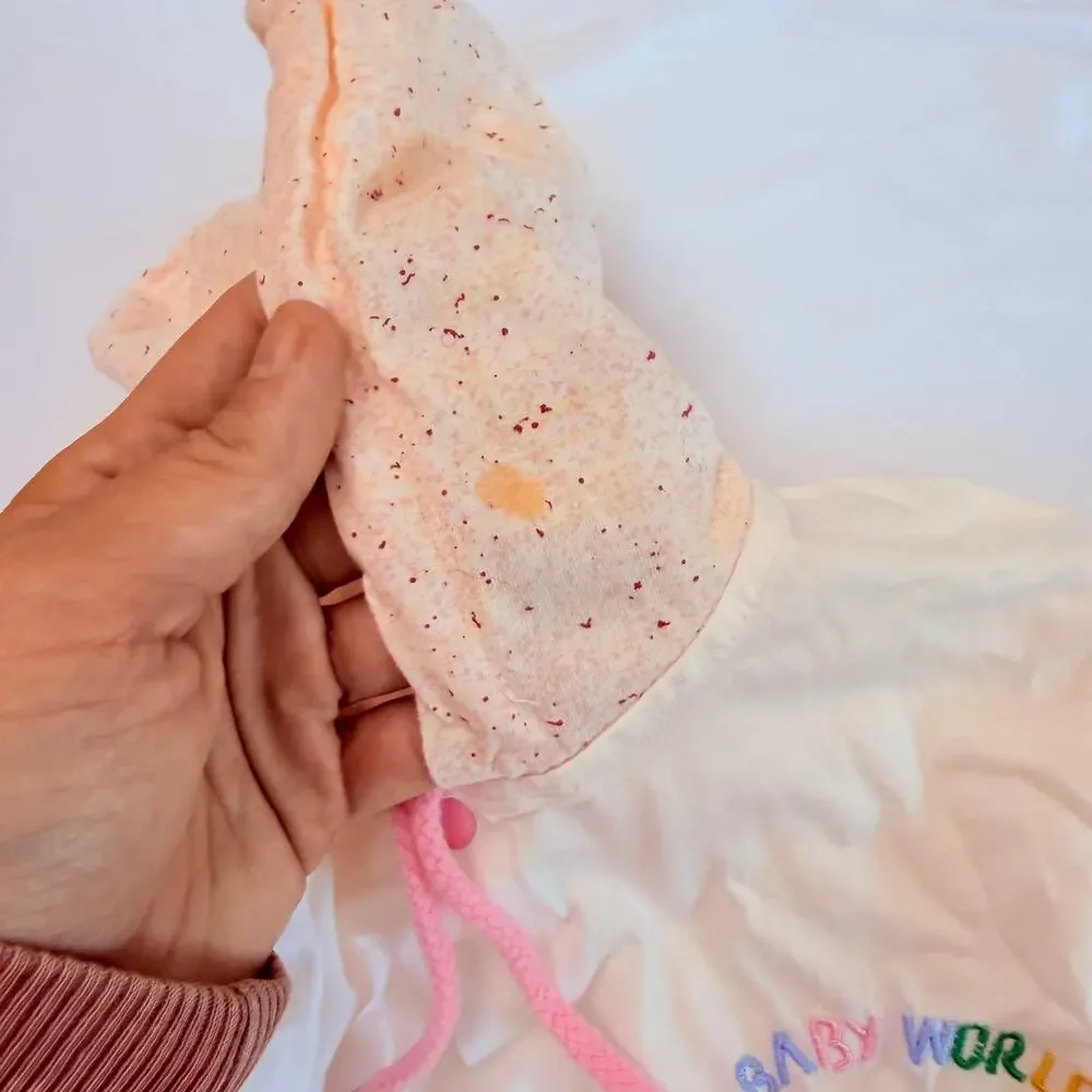 Vintage 80s Baby World Patchwork Embroidered 2pc Outfit Sz 24mo / 2T